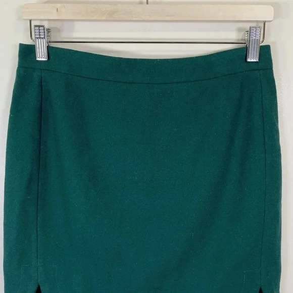 J.crew Shirttail Teal Wool  Blend Mini Skirt - Picture 3 of 11